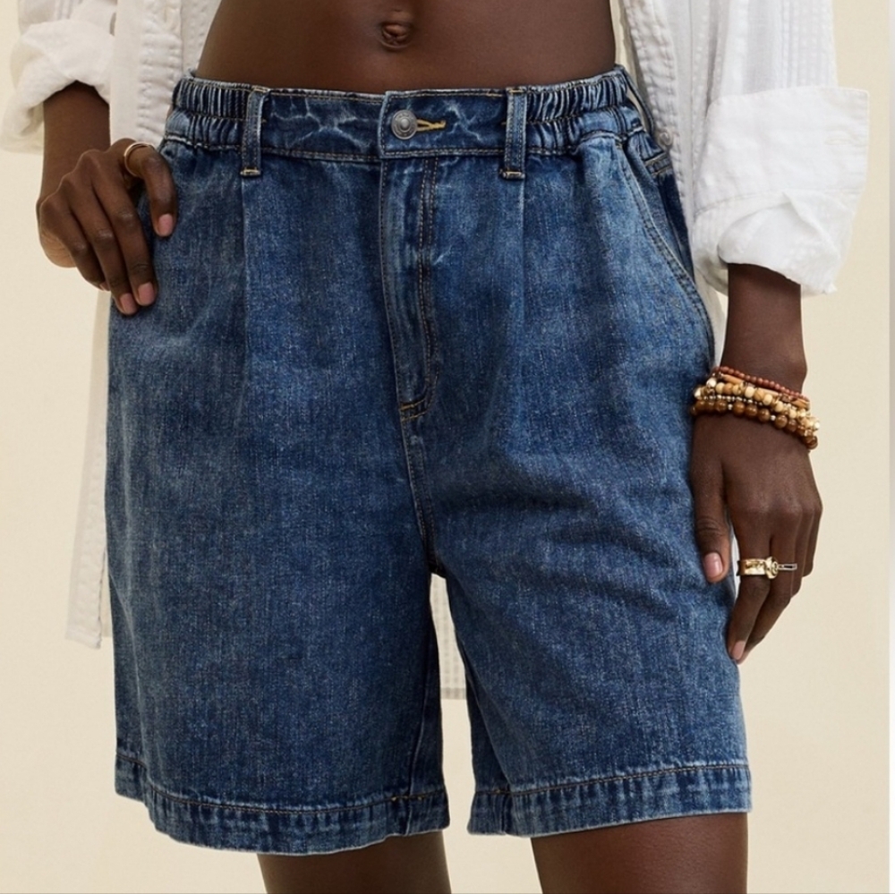 Aerie AE New With Tags Jorts Trouser Jean Shorts M Denim American Eagle